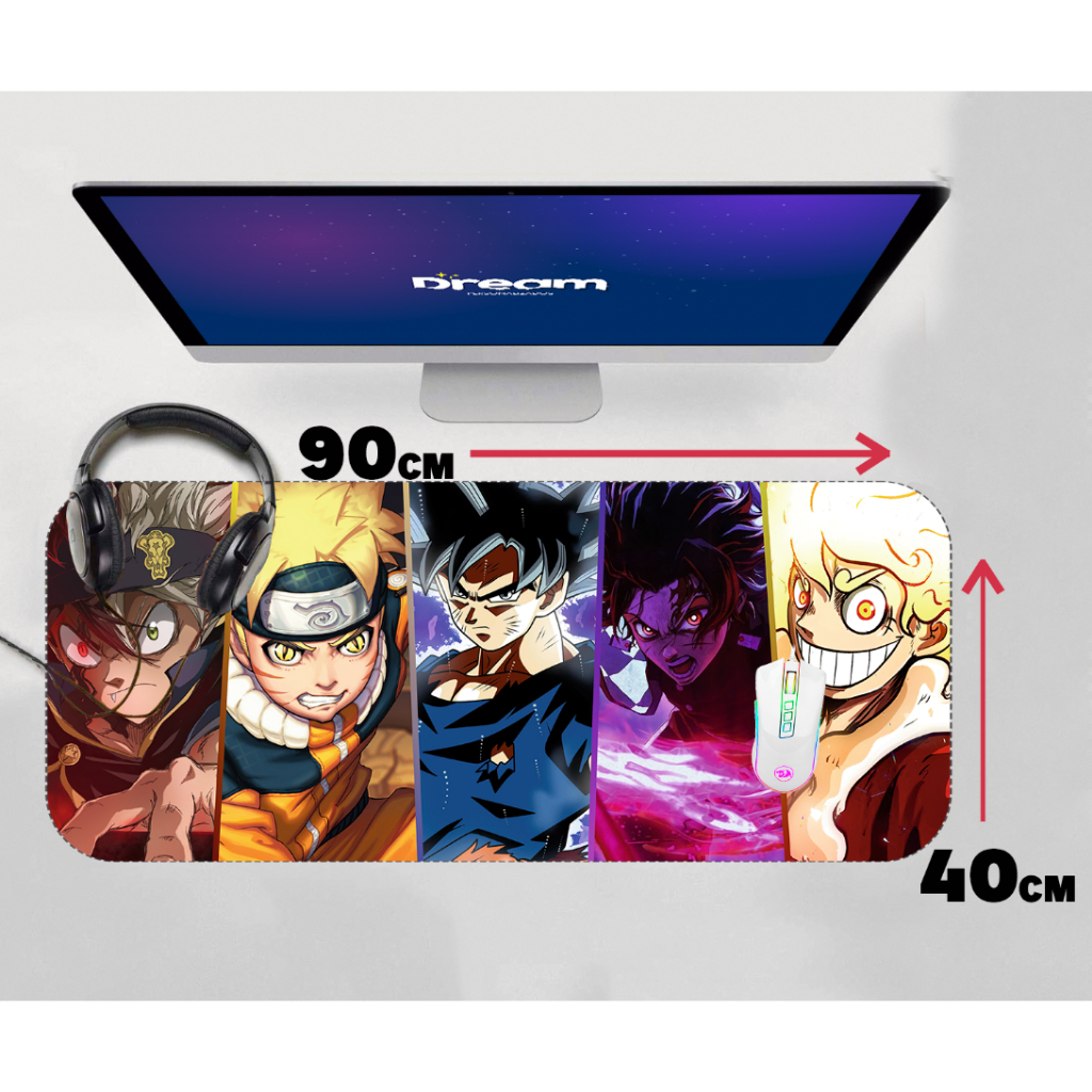Mouse Pad Gamer Animes anime 90x40 70x30 Personalizado mousepad extra grande goku naruto luffy tanjiro asta