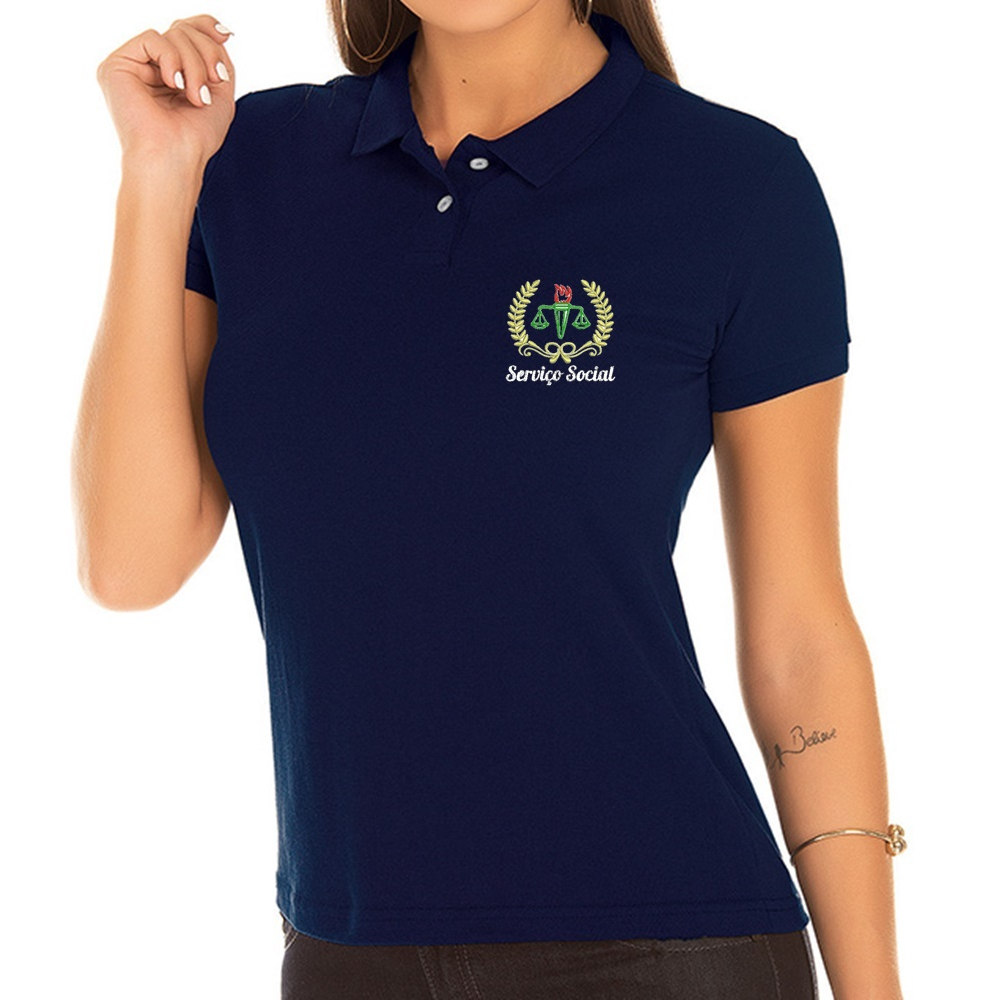 CAMISA POLO FEMININO PROFISSIONAL SERVIÇO SOCIAL BORDADO em Oferta na Shopee