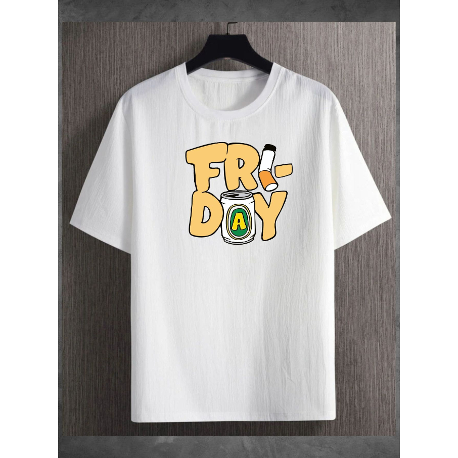 Camiseta Friday Happy Hour Oversized Long Line Manga Curta Streetwear Básica