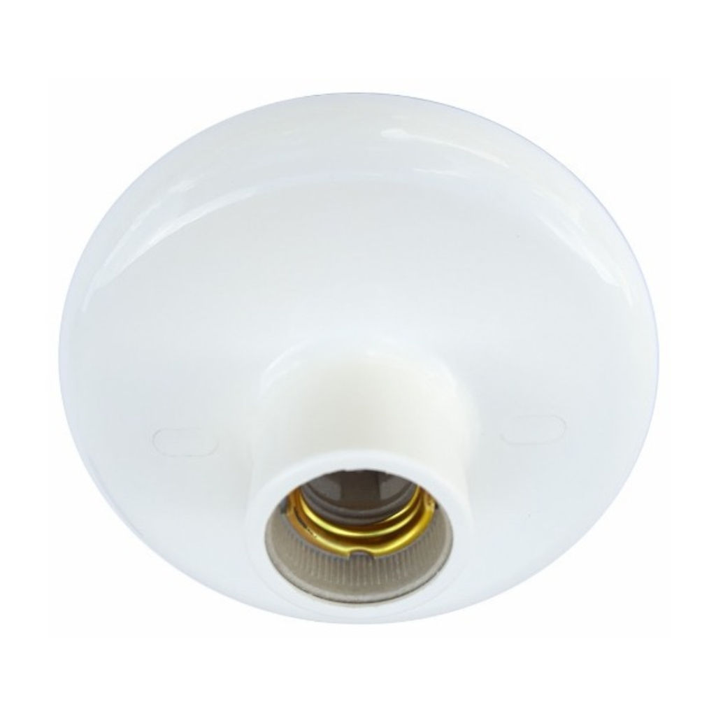 Plafonier Suporte Lâmpada Comum E Led Plafon Bocal Porcelana Branco