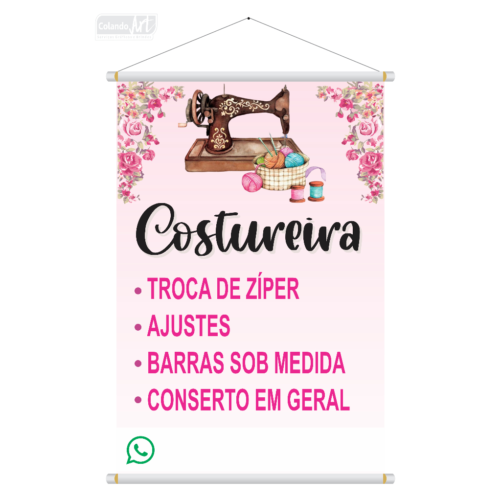 Banner Costura mod. 02 Tamanho 70x50cm em Oferta na Shopee