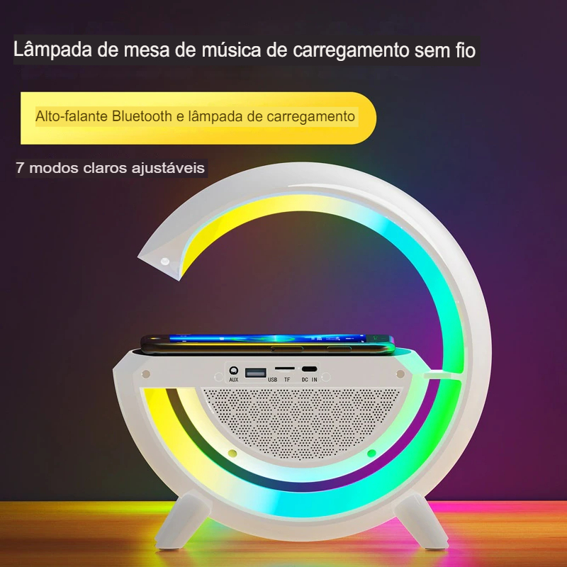 3 em 1 G Speaker Smart Station, Luminária e Caixa De Som E Carregador MARISA