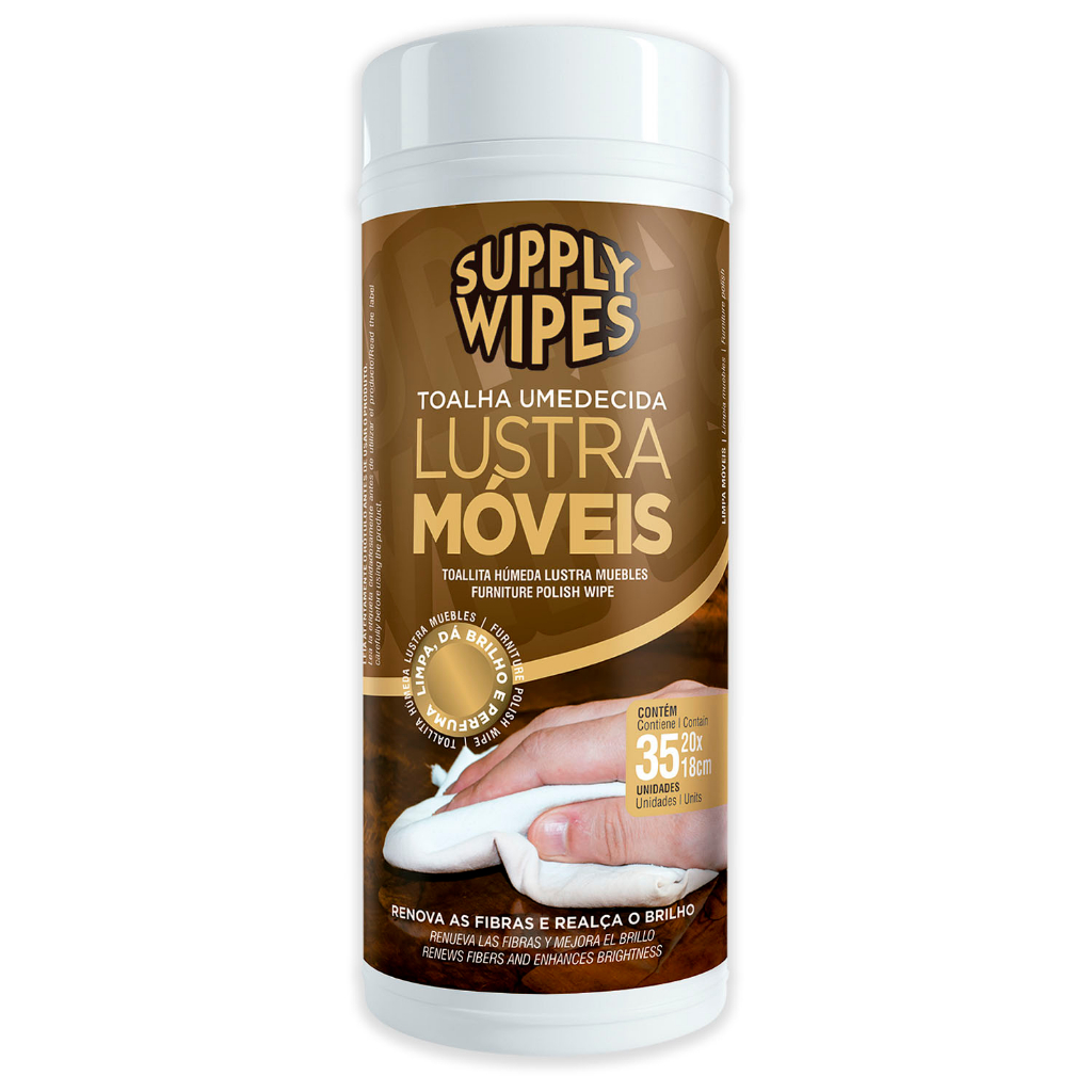 Toalhas Umedecidas Lustra Móveis Supply Wipes Pote C/ 35 Unidades em Oferta na Shopee