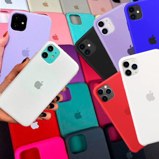 Case Capa Capinha Silicone Aveludado pra iPhone 14 Pro Max com maçã