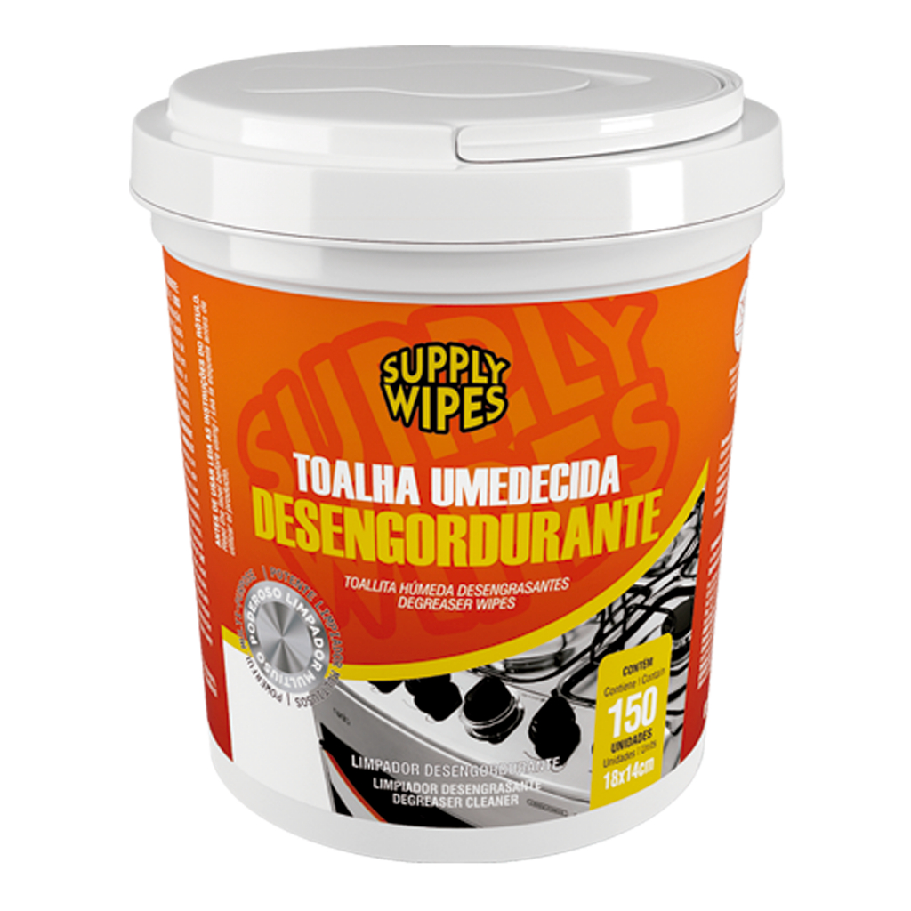 Toalha Umedecida Protect Wipes Desengordurante Balde C/ 150unidades em Oferta na Shopee