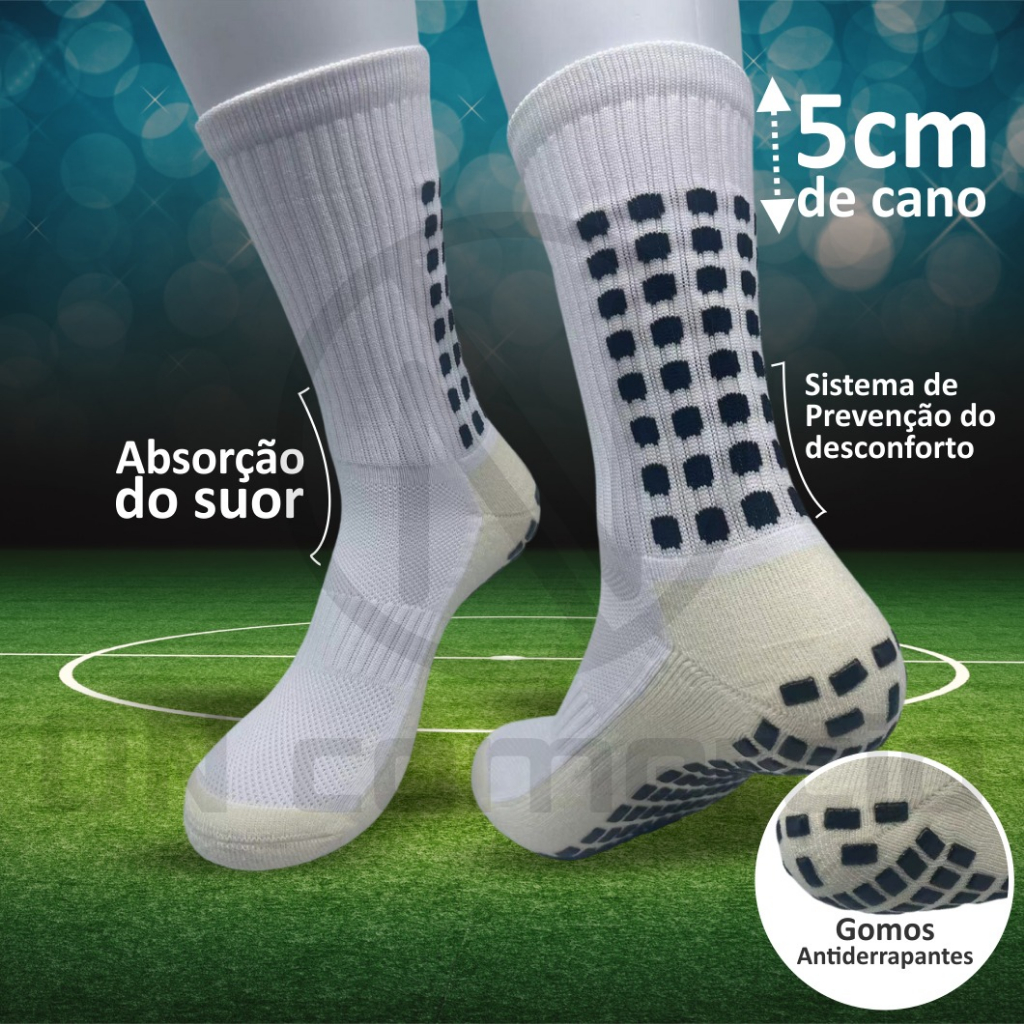 Meias esportiva de futebol esportes antiderrapantes resistentes ao desgaste de alta qualidade Unissex Cano de 5 cm em Oferta na Shopee