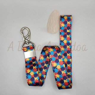 Cordão Para Crachá - Chaveiro -  Com Mosquetão - Girassol, Autismo e Down