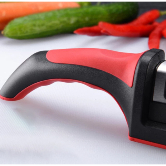 5 Unidade Afiador Amolador De Facas Em Aço Inox Com 3 Borda Profissional Base Emborrachado Promoção