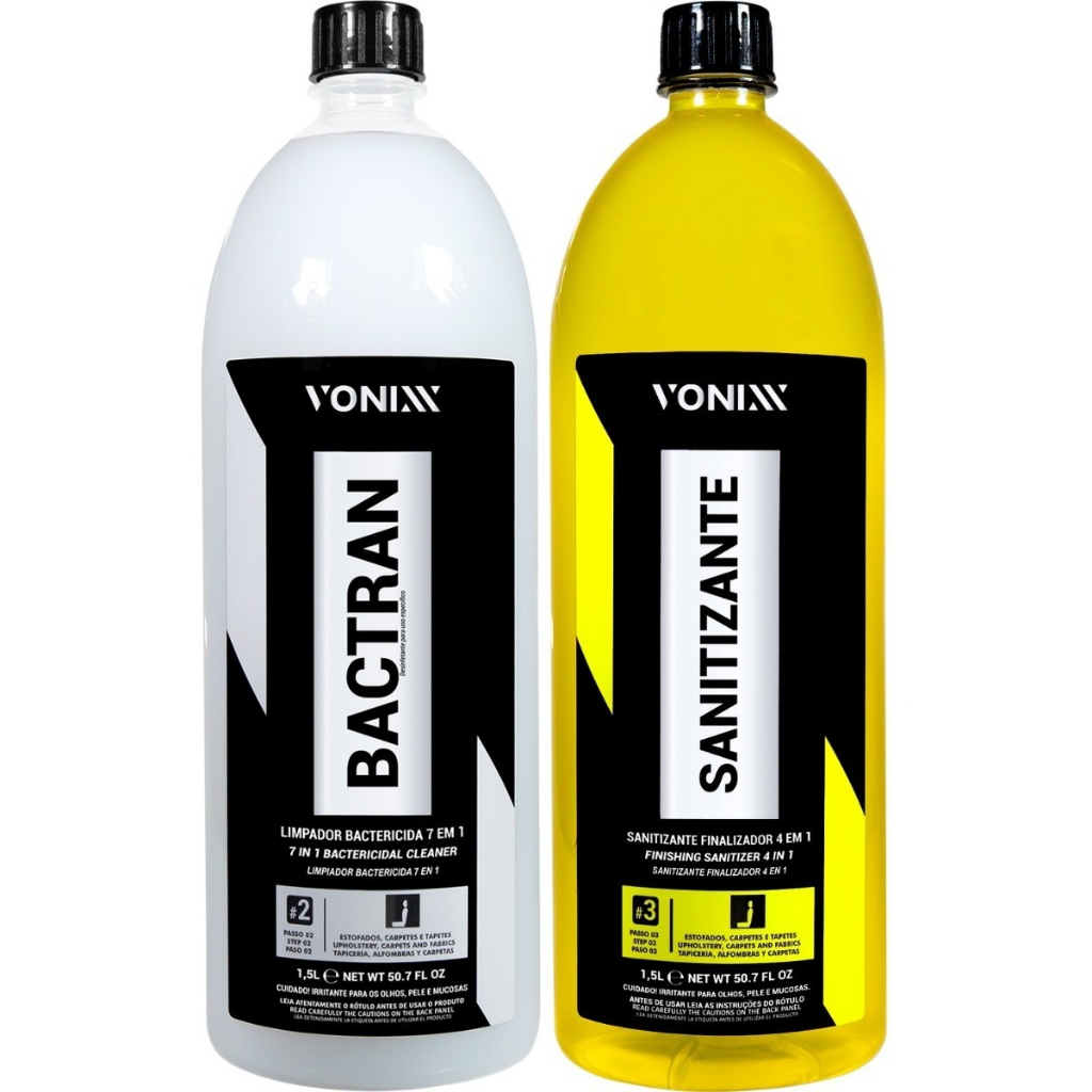 Bactran Limpador Bactericida Estofados + Sanitizante Vonixx em Oferta na Shopee