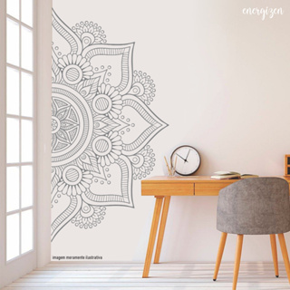 Mandala Vivara Boho Adesivo de Parede Decorativo Quarto Sala Fácil Aplicação em Oferta na Shopee