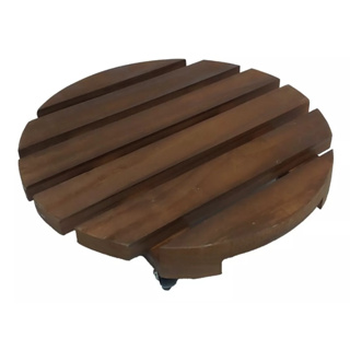 Suporte Para Vaso 25cm Redondo Madeira Roda Prático em Oferta na Shopee
