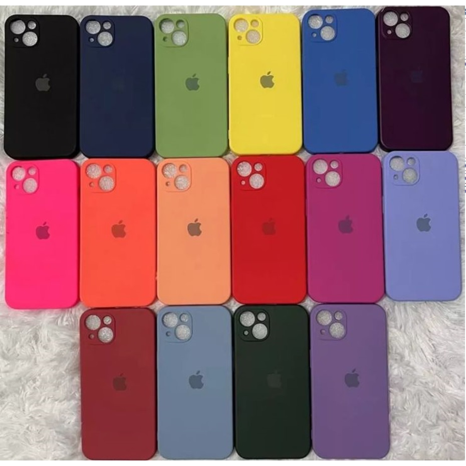 Capa Case iPhone 13 Fechada Silicone Macia De Veludo Genuíno Com Cobertura Total