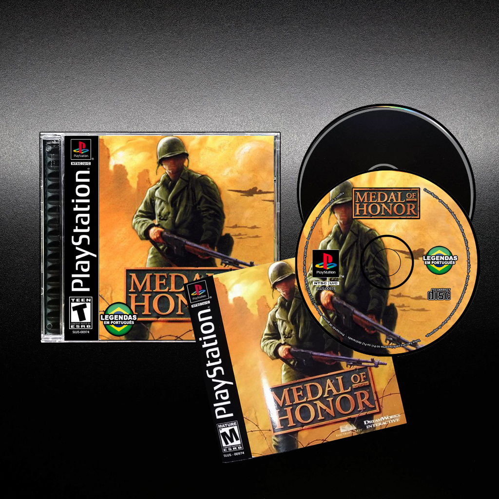 Medal of honor - Português + Manual + Midia Preta - Repro Ps1 / Psx / Patch Retro Game Play 1