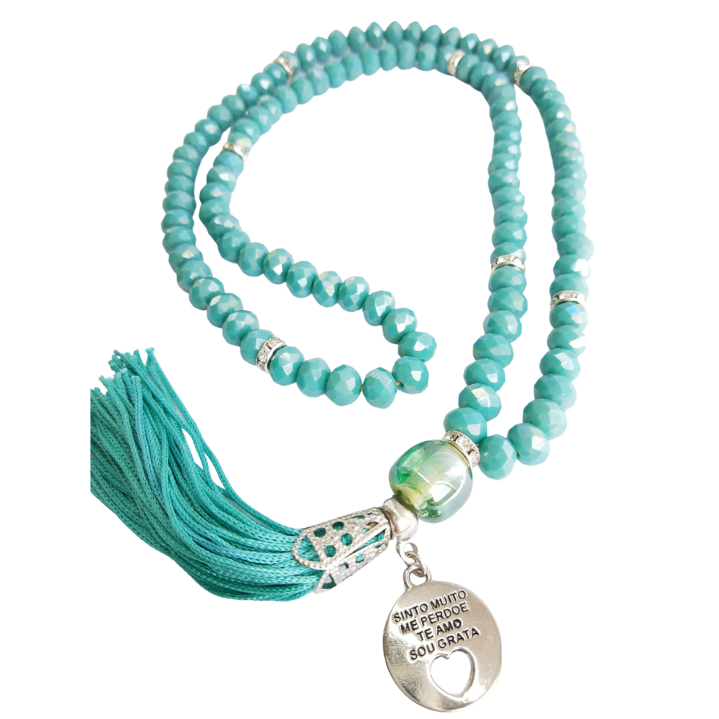 Imagem Japamala 108 contas em Cristal Verde Claro Ho'oponopono