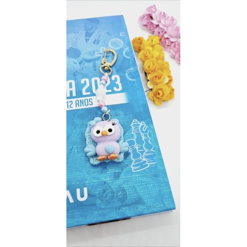 Chaveirinho dia dos professores/ chaveiro coruja/ biscuit personalizado