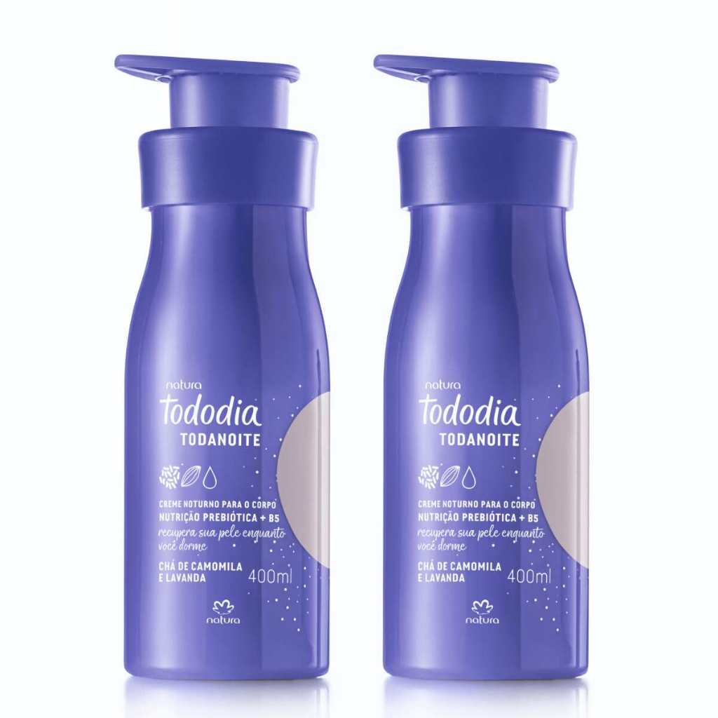 Kit Creme Noturno Para o Corpo Tododia Todanoite Nutre e recupera sua pele enquanto você dorme. Após um banho relaxante, complemente o ritual de autocuidado noturno com nutrição profunda