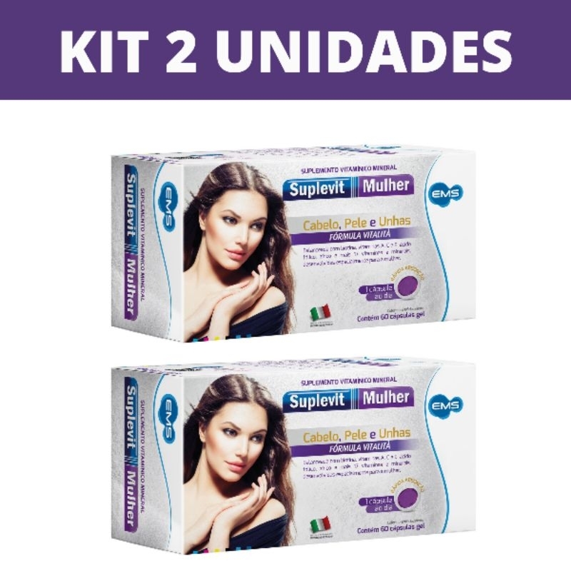 Suplevit Mulher Kit 2 Caixas 120 Caps Cresce Cabelo Imunidade Total 120 Cápsulas