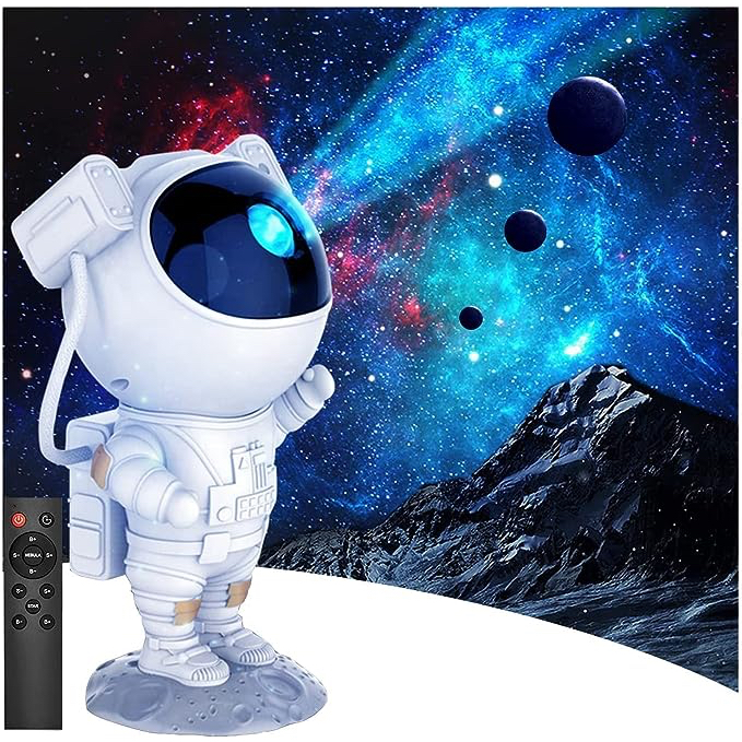 Projetor de luz de astronauta – Projetor de galáxia rotativo de 360° Projetor de estrela para crianças e adultos – 7 efeitos de nebulosa, projetor de céu noturno e luzes espaciais para quarto, galáxia e estrelas, projetor de luz noturna