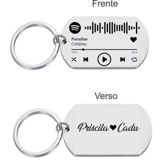 Chaveiro Aço Inox Dog Tag Personalizado (SPOTIFY CODE) em Oferta na Shopee