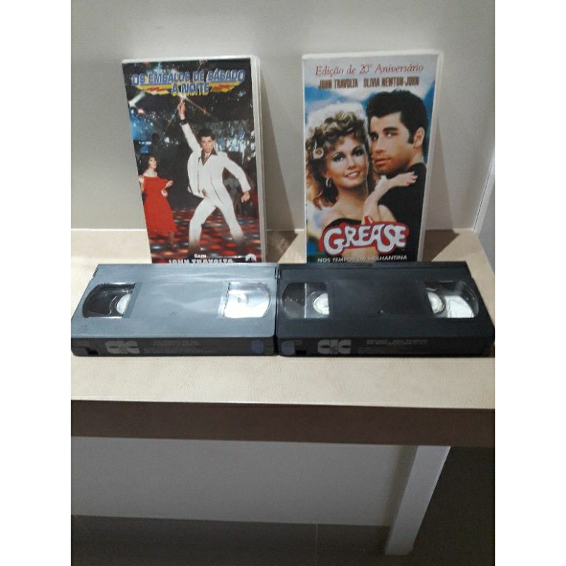 Coleção Em Fitas Vhs Originais Os Embalos De Sábado à Noite E Grease Nos Tempos Da Brilhantina - John Travolta