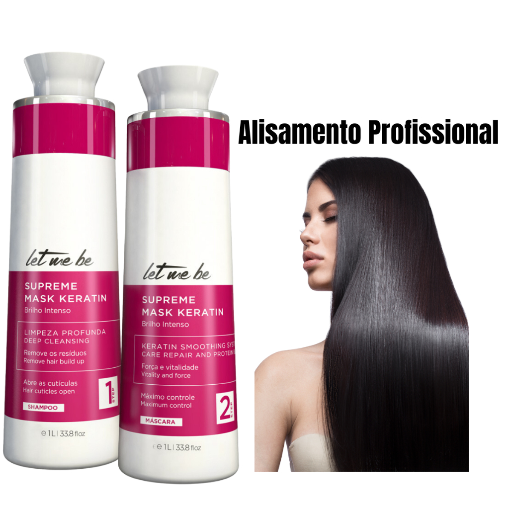 Escova Progressiva Let Me Be Supreme Selagem Capilar Alisamento Profissional Relaxamento Definitiva Creme Redutor De Volume Passo Único Protein Todo Tipo Cabelo