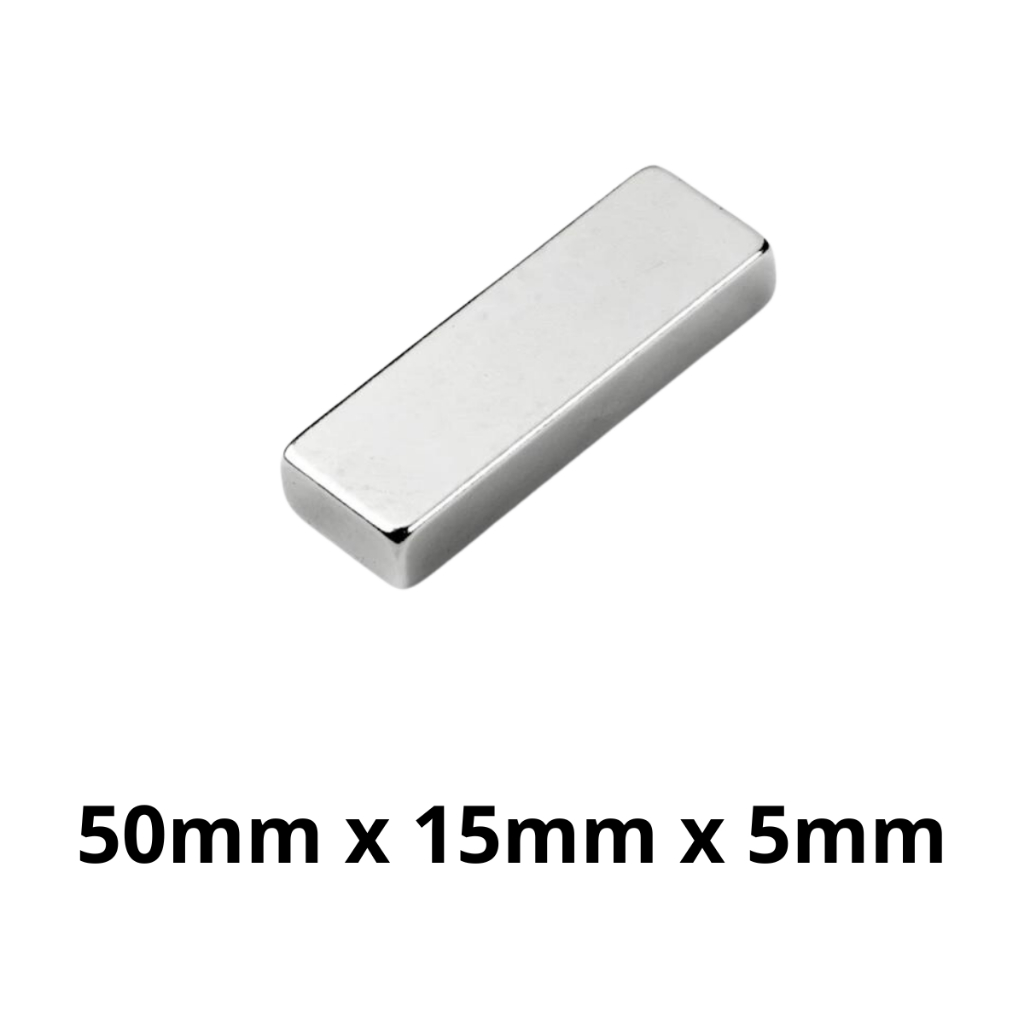 Imã Neodímio Potente Bloco Magnético N35 50x15x5 mm Pastilha Redondo Pequeno Super Forte