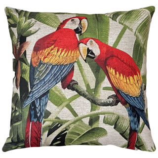 Capa Almofada Linho Ave Pássaro Arara Tucano Periquito 45x45