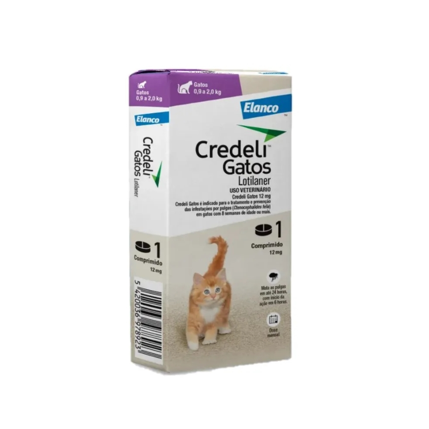 Credeli Gatos 12mg Antipulgas para Gatos de 0,9 a 2kg 1 Comprimido Elanco