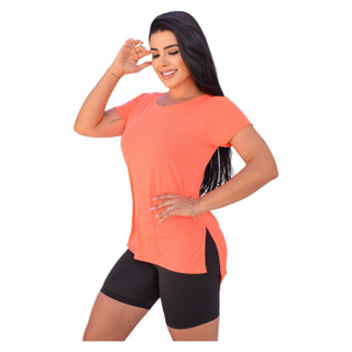 Blusa Dry Fit Long Line Feminina Tampa Bumbum Para Academia Fitness Poliamida em Oferta na Shopee