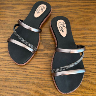 Chinelo Rasteirinha Feminina Tira Com Strass Lançamento