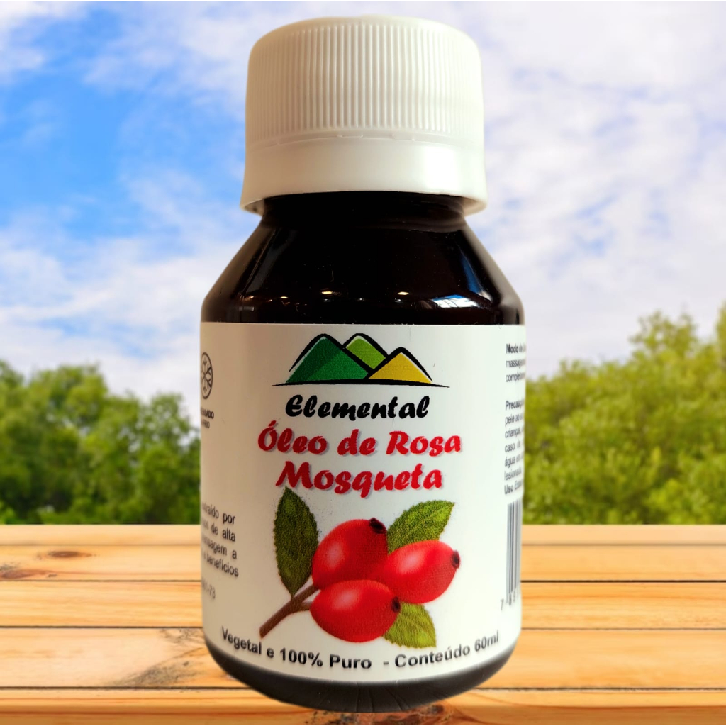 Óleo Vegetal Rosa Mosqueta 100% Puro Anti Estrias Celulites Clareador Manchas Pele