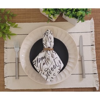 Jogo kit americano 7 peças BOHO mesa posta tear artesanal em Oferta na Shopee