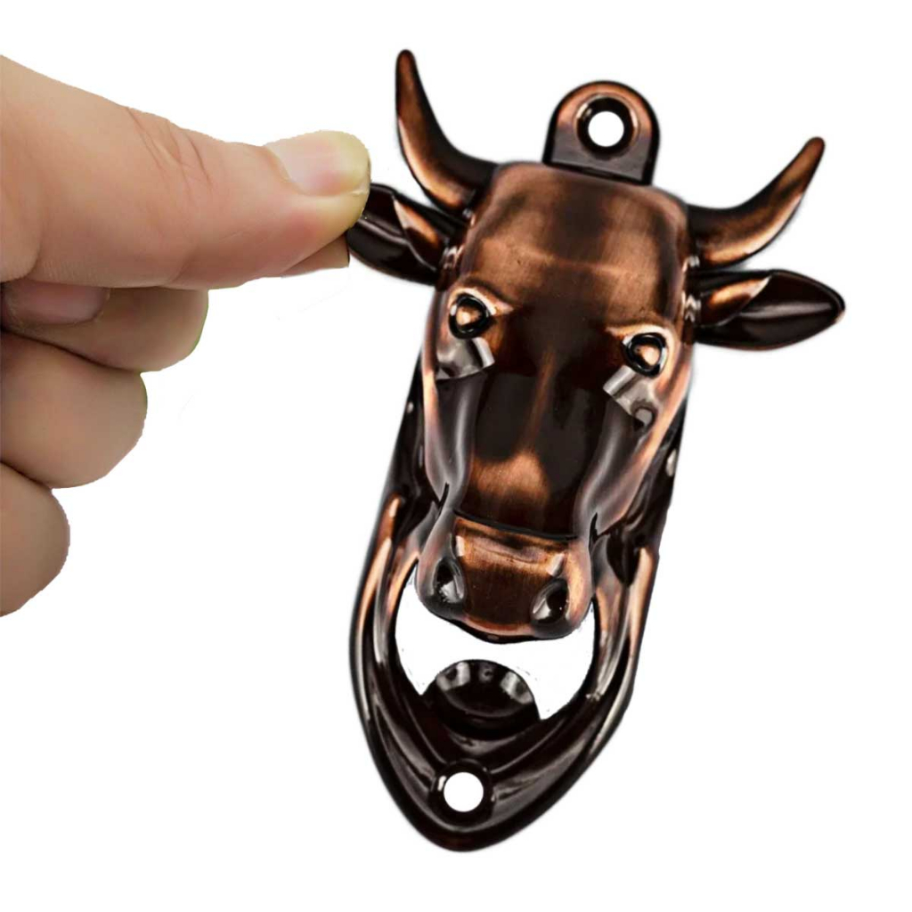 Abridor de Garrafa Parede Cabeça de Boi Animal Rustico