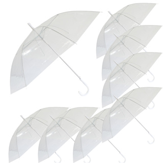 Kit 08 Guarda-Chuvas Transparentes | Sombrinha | Resistente | Bengala | Automático em Oferta na Shopee