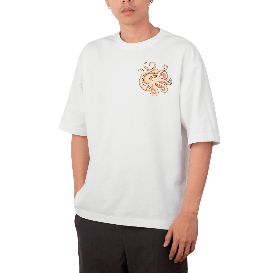 Camiseta Polvo Japan Estampa Frente Costas Polvo Abstrato Nuvem Manga Curta Longline