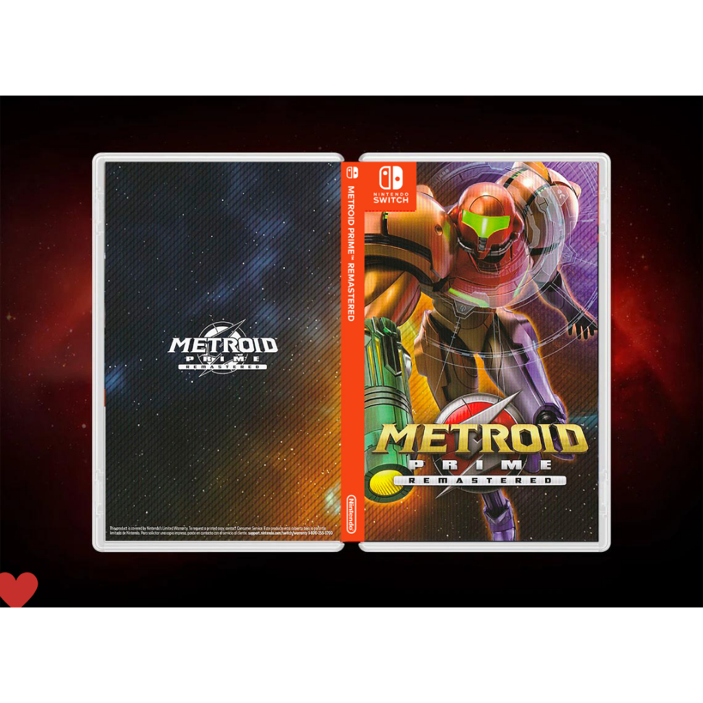 Metroid Prime Remastered - Encarte Impresso - Nintendo Switch - Reposição de Capa Frente e Verso - Substituição de Capinha e Case / Caixa