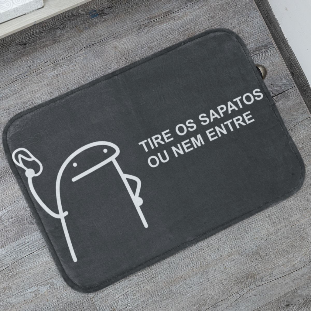 Tapete de Porta Flork Tire os Sapatos 40x60 Antiderrapante em Oferta na Shopee