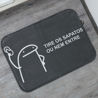 Tapete de Porta Flork Tire os Sapatos 40x60 Antiderrapante