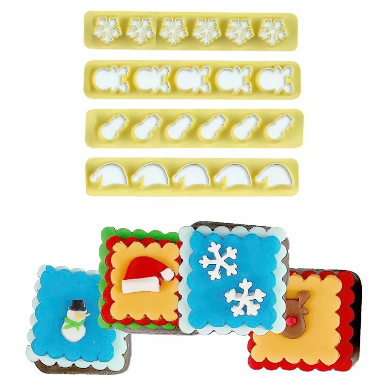 Kit cortador RÉGUAS NATAL 2 miniaturas para formatos natalinos e doces em geral em Oferta na Shopee