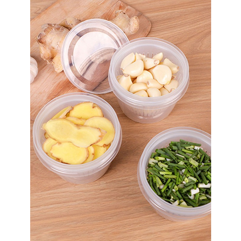 1 Pote de armazenamento de alimentos Portátil Porta Cheiro Verde, Porta Cebola, Porta Alho conservação prolongada