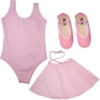Kit Ballet Infantil 3 Itens Uniforme Balé C/ Sapatilha