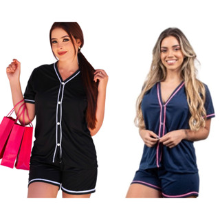 Pijama Feminino Curto Verão Baby Doll Aberto Blogueira