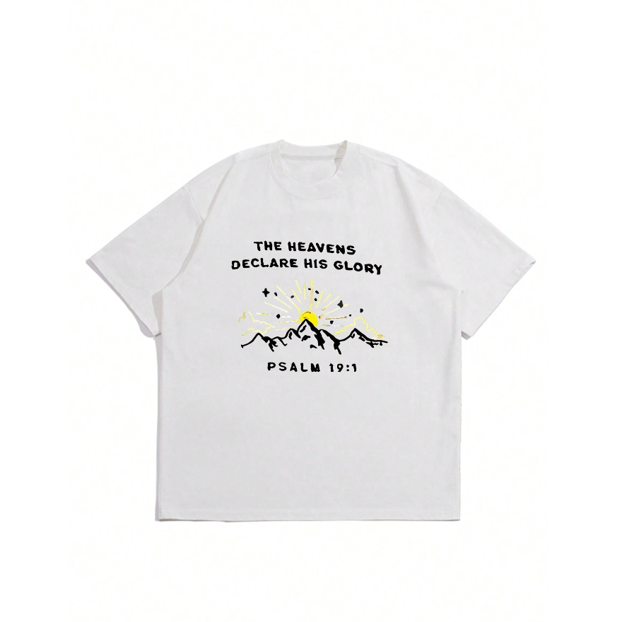 Camiseta Heavens Declare His Glory Psalm 19:1 Oversized Aesthetic