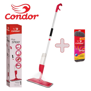 Kit Mop Spray Esfregão Microfibra Rodo Limpeza Condor 1690 + 1 Refil Extra 1690R em Oferta na Shopee