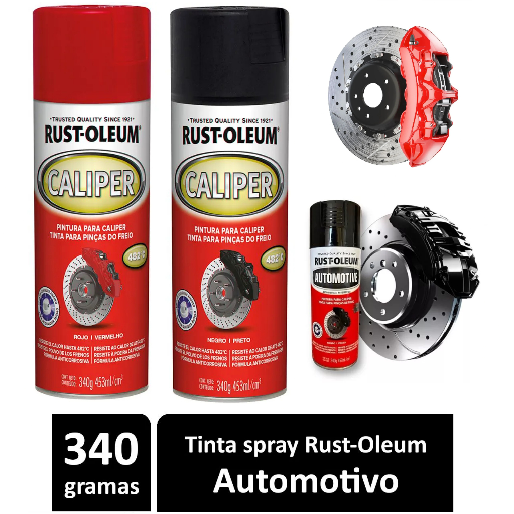Tinta Spray Automotiva Pinça Disco Freio CALIPER 452ml CORES Rust Oleum IMPORTADO