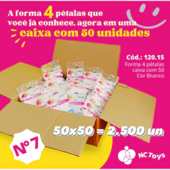 2500 FORMINHAS PARA DOCES 4 PETALAS BRANCAS 50x50 3,3x3,3x2,5 OFF
