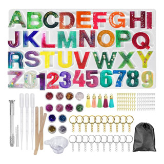 Kit Molde Forma de Alfabeto de Silicone para Chaveiro de Resina