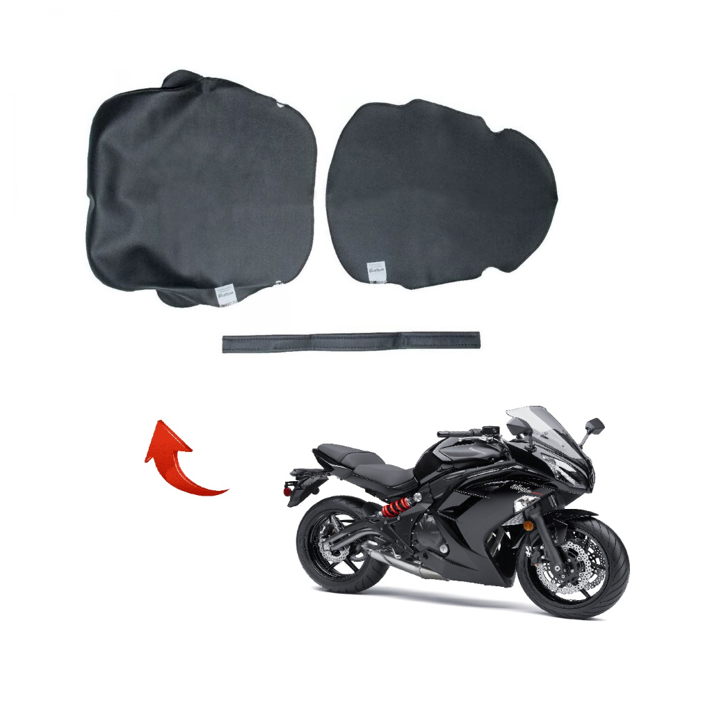 Par Capa do Banco Kawasaki Ninja 650R De 2013 a 2017 Com Cinta - Lisa / Antiderrapante / Carbono