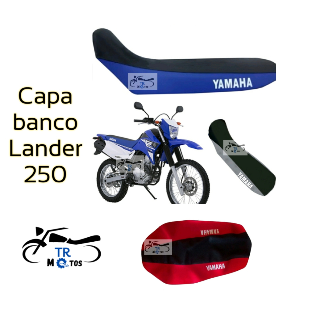 Capa Banco Moto Xtz Lander 250 2007 Ate 2019 Preta/Azul Preta/Cinza Preta/Vermelha Modelo Original