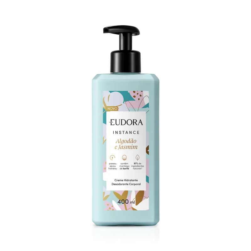 Creme Hidratante Desodorante Corporal Instance Algodão e Jasmim Eudora - 400ml